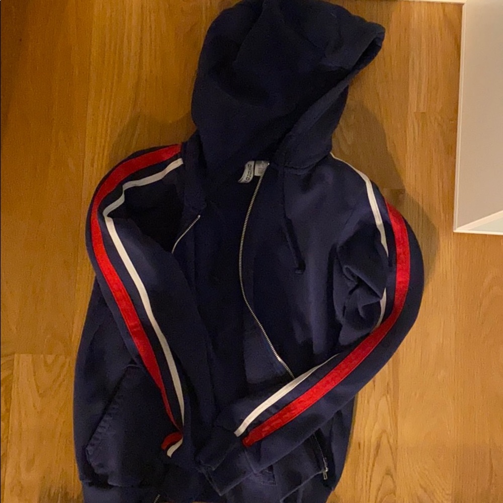 H&M Thick Warm Zip Up Hoodie Stripes